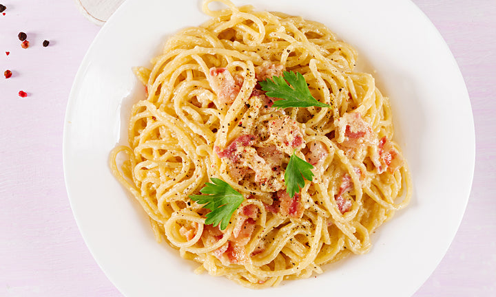 Pasta with Pancetta and Shrimp