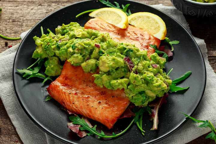 Roasted Salmon with Avocado Topping